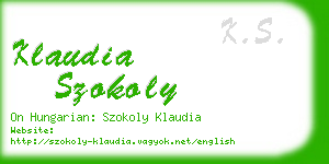 klaudia szokoly business card